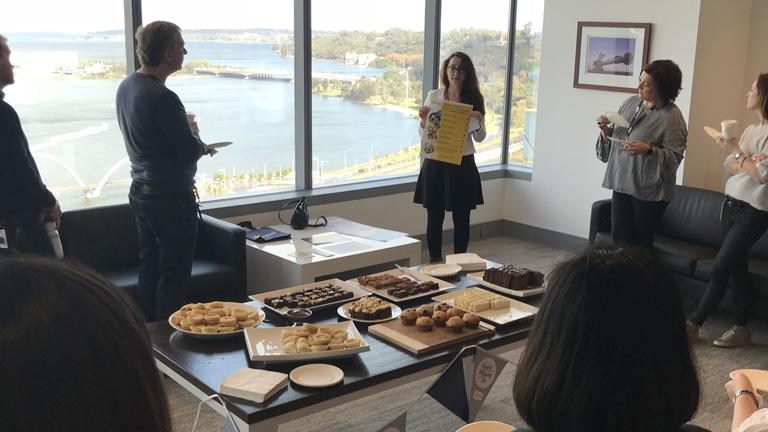 Perth team listening to Cancer Council presentation