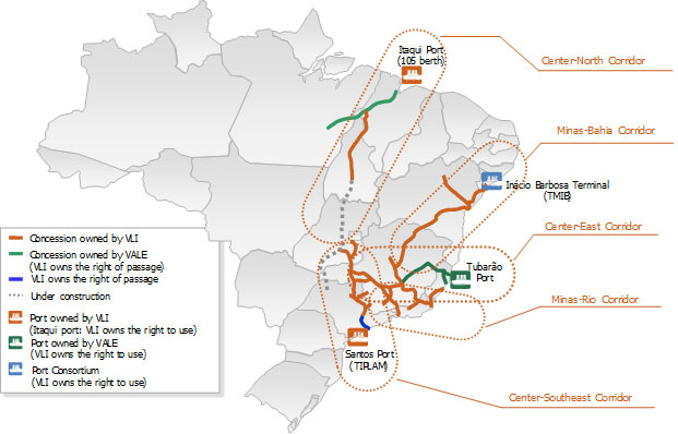 Railway Network and Port Terminal Locations