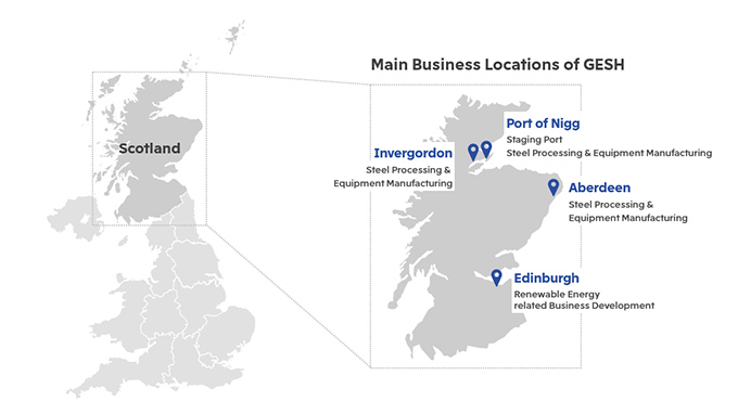 Main business locations of GESH