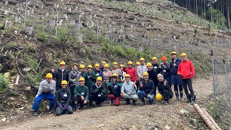 Tree Planting and Pruning Volunteer Program Conducted at Mitsui's Forest (Sando Forest)