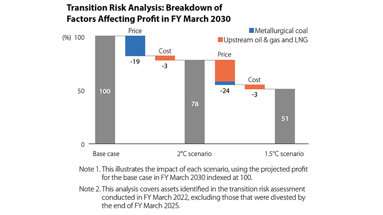 Transition Risk Analysis: Breakdown of Factors Affecting Profit in FY March 2030