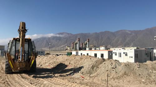 Construction progress at the site of the desalination plant