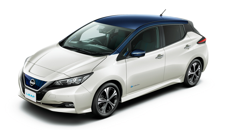 The new Nissan Motor Leaf model to be used in the verification project (photo provided by Nissan Motor Co., Ltd.) 