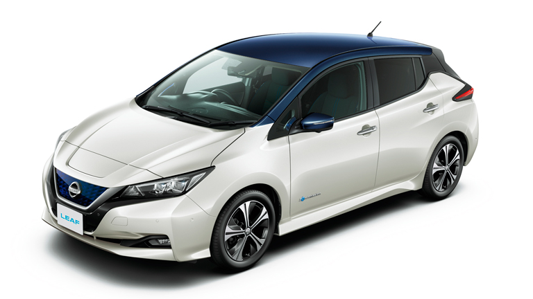 The new Nissan Motor Leaf model to be used in the verification project (photo provided by Nissan Motor Co., Ltd.)