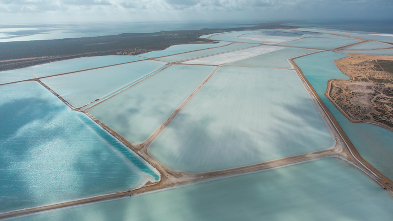 Mitsui's 100% owned Shark Bay salt field in Western Australia