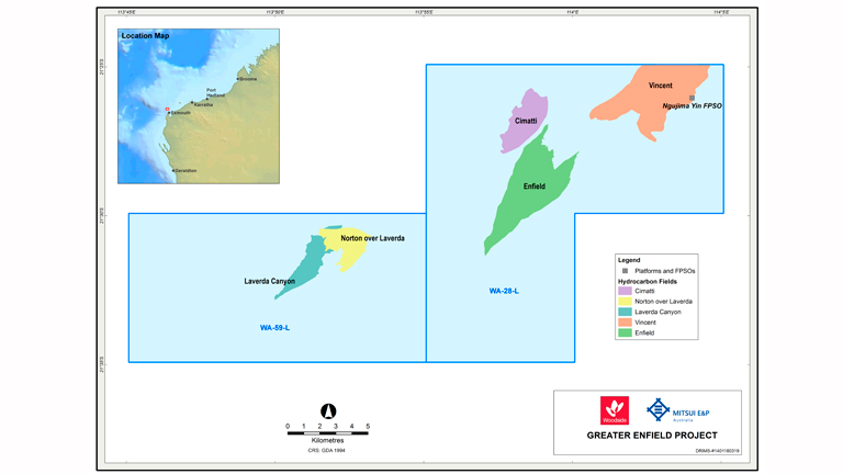 Location map (Images courtesy of Woodside)