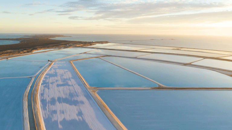 Salt field in Shark Bay, Australia