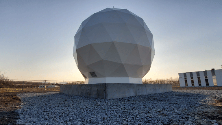 3.4m ground antenna at Chitose, Japan