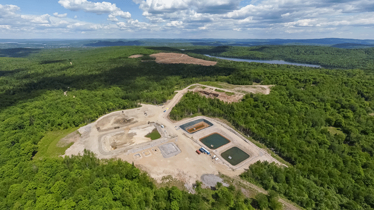 A graphite mine under development