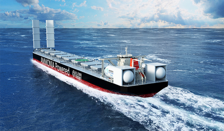 CG rendering of the 210,000 DWT ammonia-powered bulk carrier