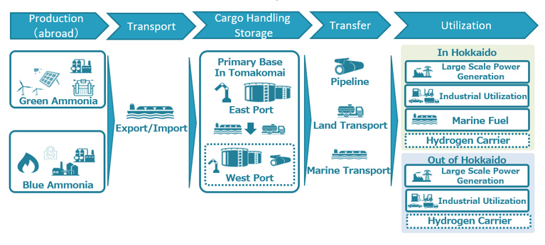 Scope of study for the establishment of an ammonia supply chain in the Tomakomai area