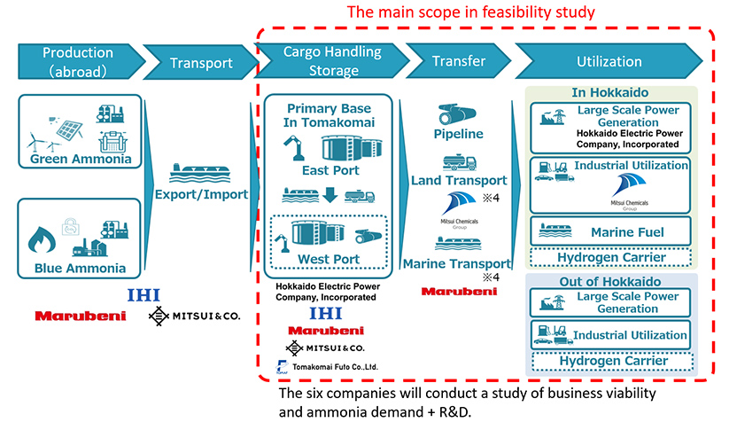 Scope of study for the establishment of an ammonia supply chain in the Tomakomai area
