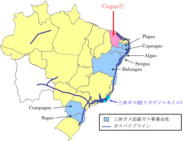 三井ガス傘下ガス事業会社MAP