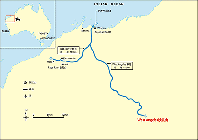 西豪州Pilbara地図