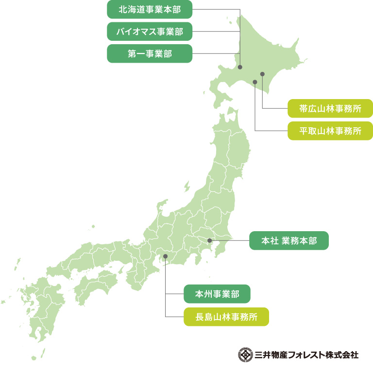 全国の社有林の管理・育成