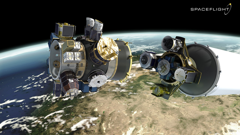 Spaceflight社のサービスを活用した衛星が宇宙空間でロケットから分離される瞬間